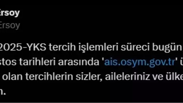 2025-YKS Tercihleri Başladı