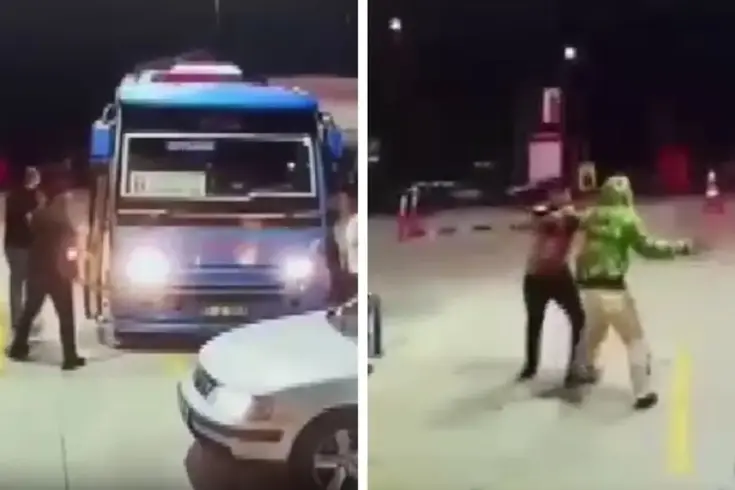 Adana’da dolmuş şoförlerinden özel halk otobüslerine saldırı Taş ve sopalar havada uçuştu
