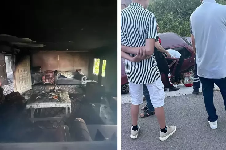Kadın Evi Yaktı, Kaçarken Kaza Yaptı