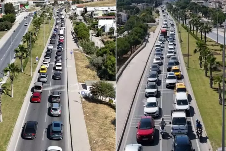 Kuşadası’na tatilci akını Son 24 saatte 60 binden fazla araç giriş yaptı