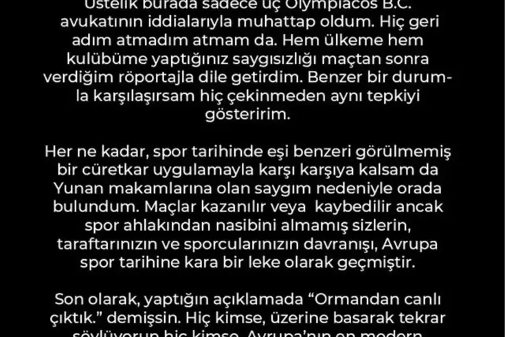 Ergin Ataman’dan Olympiakos’a olay tepki: Seni bir daha uyarmayacağım