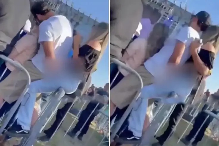 Konserde kız arkadaşına sarılırken arkasındaki kadını taciz etti