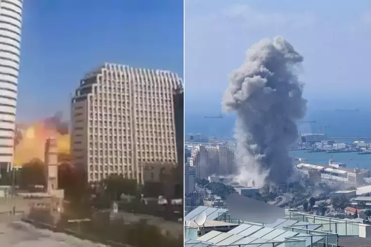 İran’ın Hayfa’yı vurduğu an Dumanlar metrelerce yükseğe çıktı