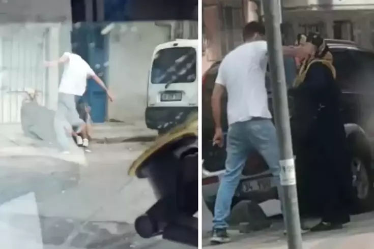 Sultangazi’de sokak ortasında annesini darbetti çevredekiler izlemekle yetindi