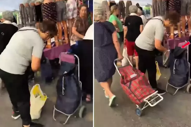 Pazarda büyük rezillik Kimse görmüyor sandı ama kamera kayıttaydı