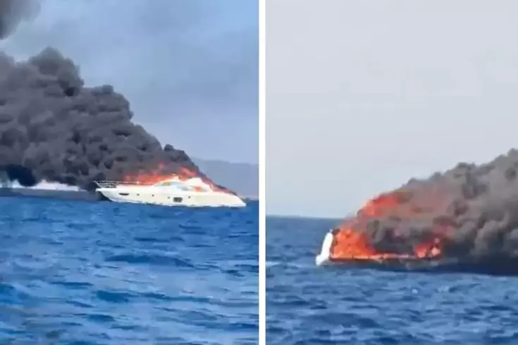 Bodrum’daki tam 2 milyon dolarlık yat alev alev yandı