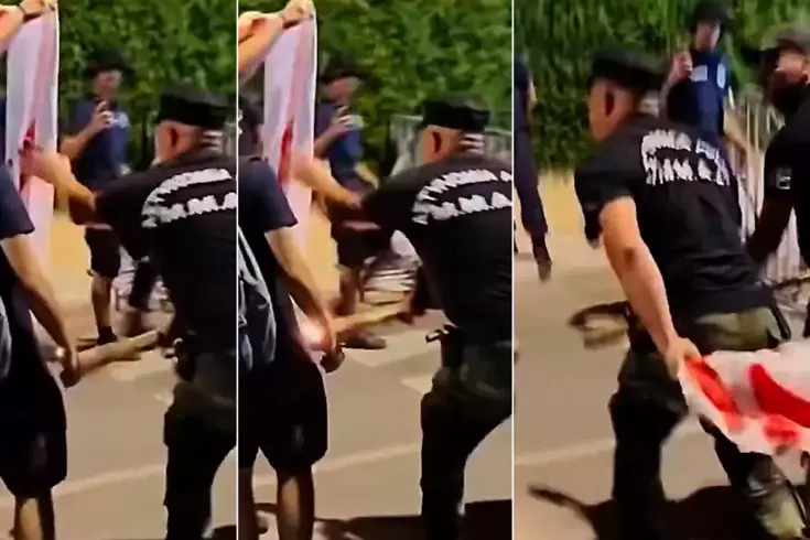 Rum Kesimi’nde çirkin provokasyon KKTC bayrağını yakma girişimini Rum polisi engelledi