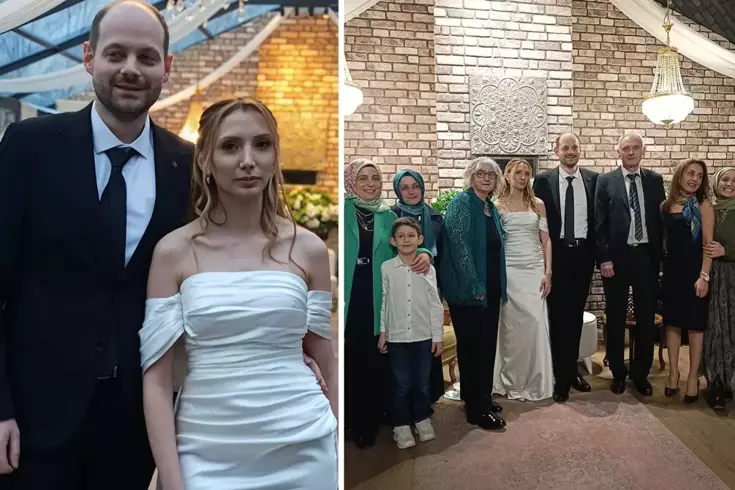 Alman damadın bayrak hassasiyeti Davetlileri bakın nasıl karşıladı