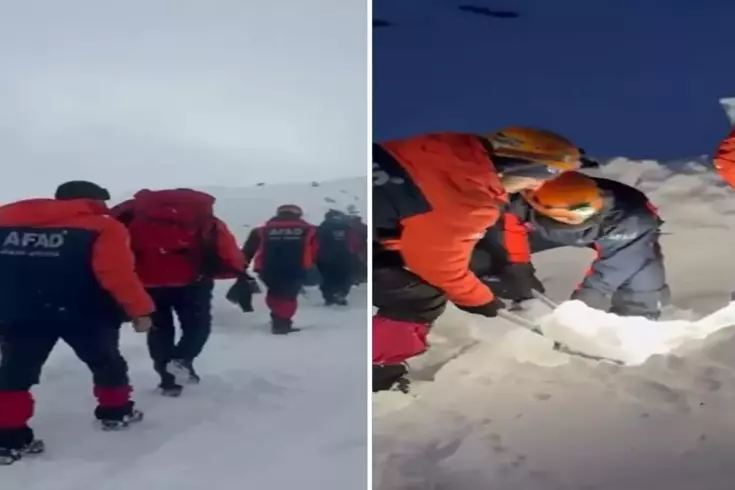 Verici istasyonundaki arızaya giden ekibin üzerine çığ düştü