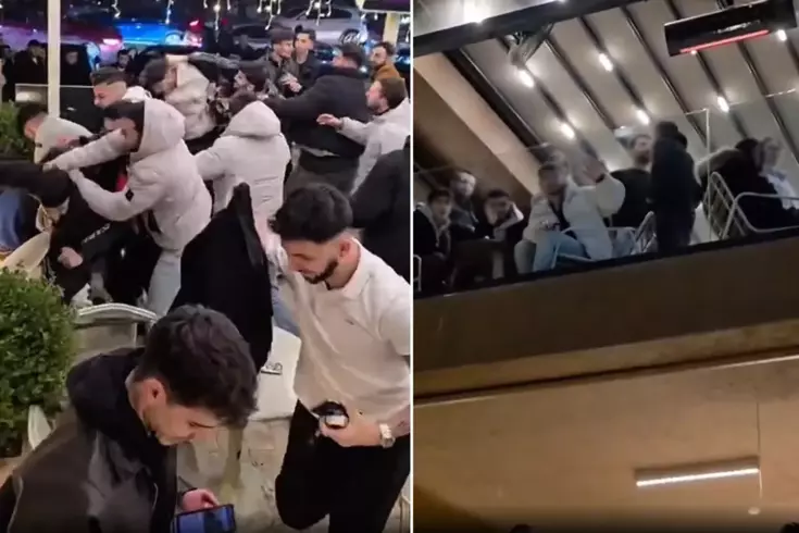 Kafeyi savaş alanına çeviren kavga Kahve içip böyle izlediler