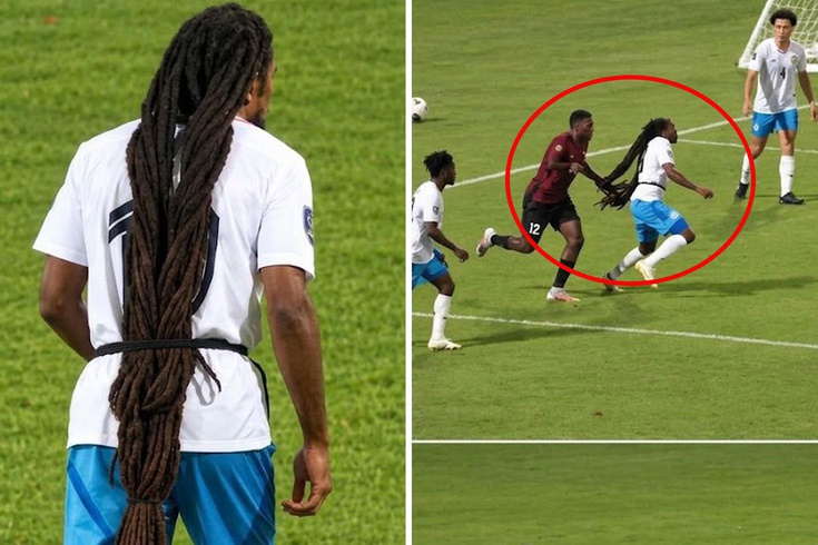 Futbol tarihinde bir ilk! Saçlarıyla rakibini 9 kişi bıraktı