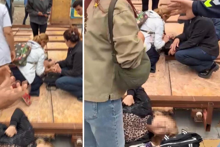 İkiz kardeşlerin başlarına inşaatın dış koruma kaplaması düştü! O anlar kamerada