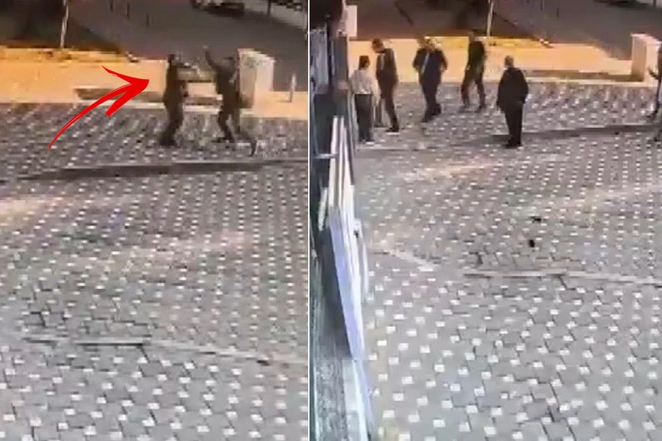 Öğretmen de bunu yaparsa! Okul önünde kendisini uyaran bekçiye saldırdı