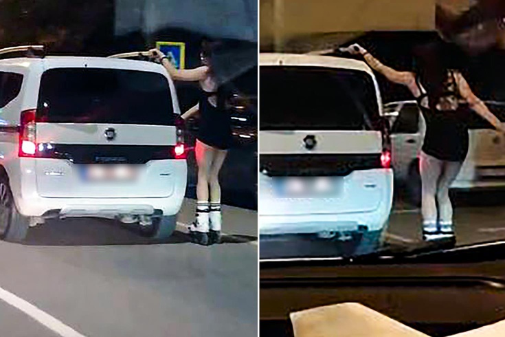 Adana'da patenle tehlikeli yolculuk kamerada