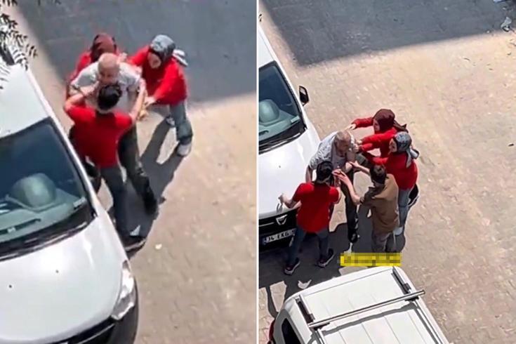 Hırsızlık yaptığı iddia edilen yaşlı adam kaçmasın diye her şeyi yaptılar