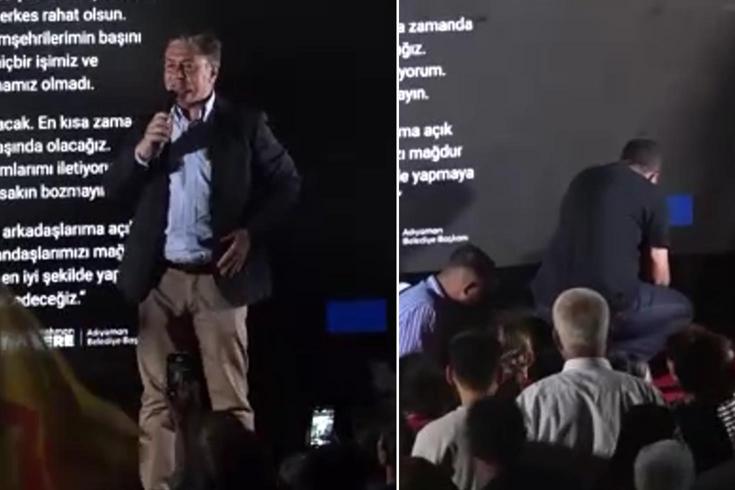CHP Grup Başkanvekili Murat Emir sahneden düştü
