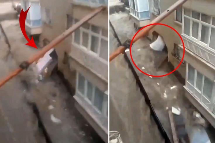 Ankara’da selin şiddetini en iyi anlatan görüntü Sular, evin duvarını patlattı