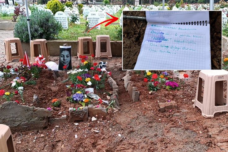 Yan yana toprağa verilen 4 öğrencinin mezarında yürek yakan not