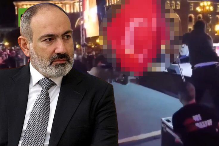 Ermenistan’da bayrağımıza alçak saldırı Paşinyan’dan açıklama var