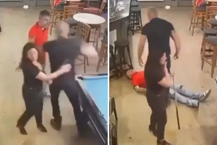 Bilardo masasında taciz intikamı Karısına dokunan adamı tek yumrukla nakavt etti