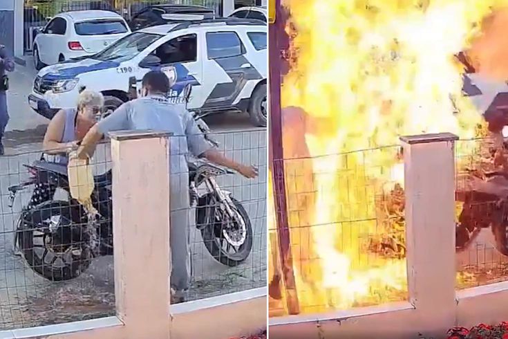 Yediği cezaya kızıp motorunu ateşe veren sürücü annesini yaktı