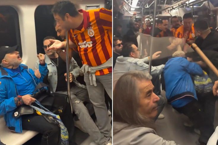 Şampiyonluk kutlamasında skandal Metroda yaşlı adama saldırdılar