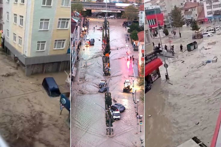 Samsun’u vuran selin geldiği anlar kamerada