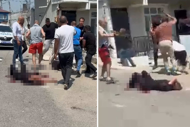 Eşini sokak ortasında bıçaklayarak öldüren adama linç girişimi