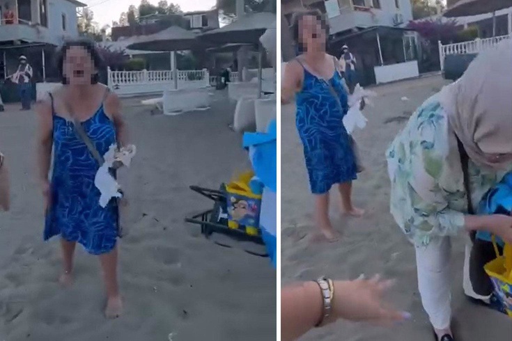 Plajda oturan başörtülü anne ile kızına skandal saldırı: Buralar bizim, defolun