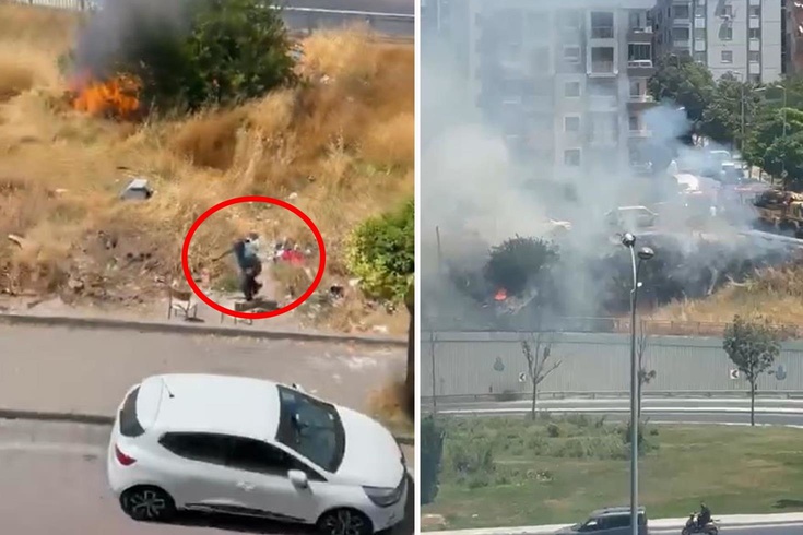 Avcılar’da yaşlı bir adam otluk alanı yakıp kaçtı