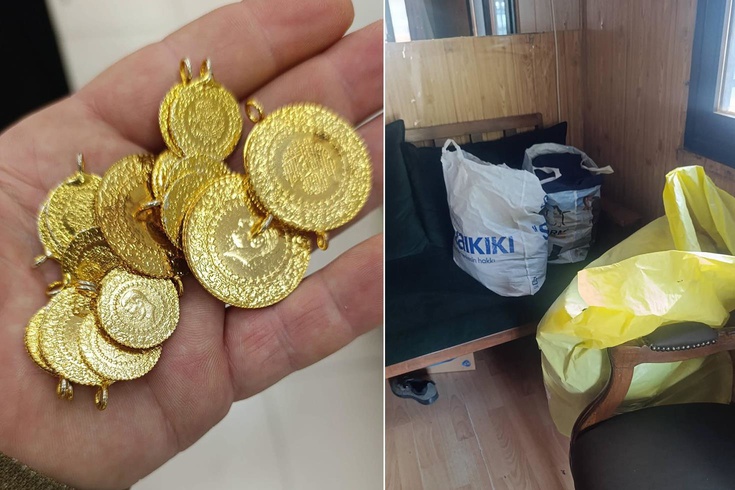 Bağışlanan kıyafetlerden çil çil altın çıktı