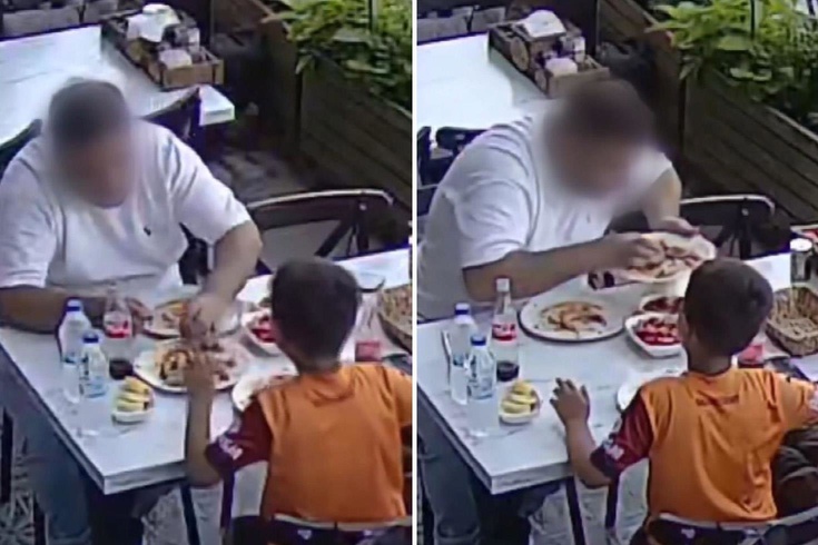 Kamera her şeyi kaydetti Çocuğunun yanında yaptığı rezilliği bakın