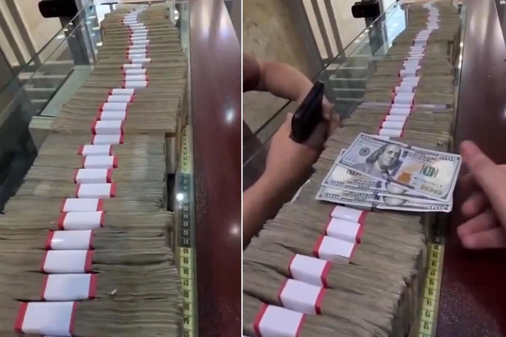 Bir tomar değil, metrelerce para 300 doların karşılığı görenleri şaşkına çevirdi