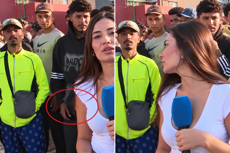 İspanyol muhabir canlı yayında taciz edildi Bozuntuya vermeden devam etti