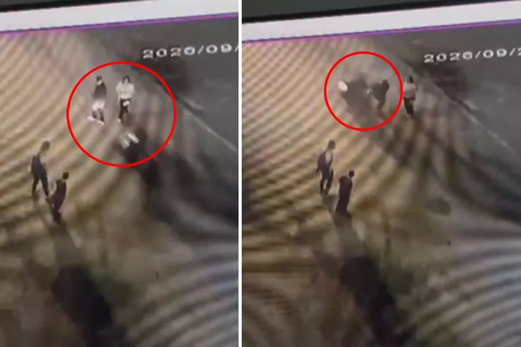 Kızıyla ekmek almaya giderken motosiklet çarptı Korku dolu anlar kamerada