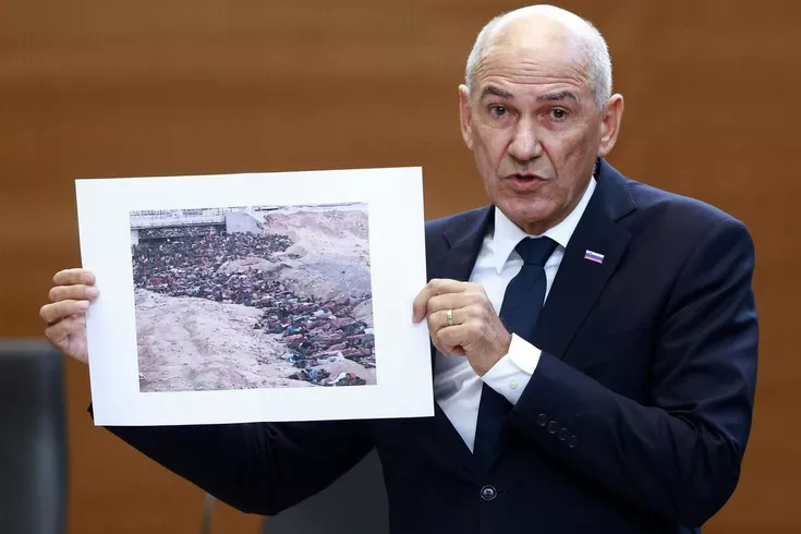 Slovenya Başbakanı Jansa’dan parlamentoda büyük fiyasko: Gazze fotoğrafını Sudan diye gösterdi