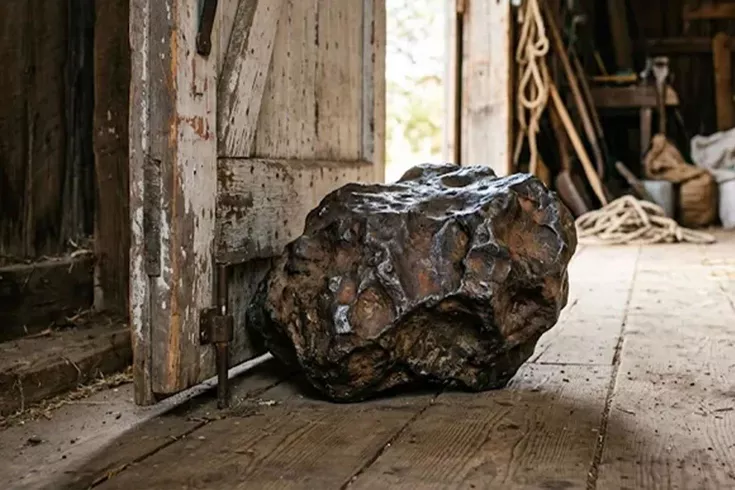 30 yıl boyunca ahır kapısını tutsun diye kullandığı taş 4,5 milyar yıllık meteor çıktı Değeri 75 bin dolar
