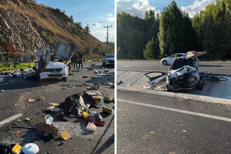 Ankara’da feci kaza Takla atan otomobil karşı şeride uçtu: 2 ölü