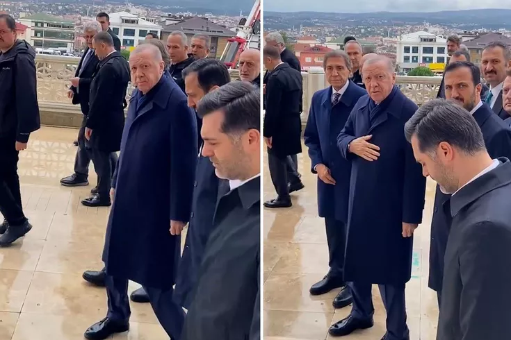 Cumhurbaşkanı Erdoğan’ı görünce dayanamadı, korumalar hemen devreye girdi: Camideyiz bağırma