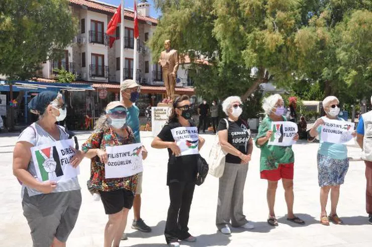 DATÇA\'DA İSRAİL PROTESTOSU