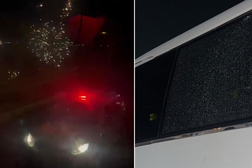 Taşlı saldırıya uğradılar Otobüsten böyle karşılık verdiler