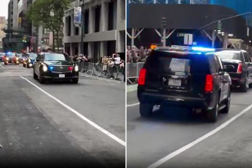 Trump’ın konvoyu New York’ta görüntülendi: Güvenlik için birbirinin aynısı 3 makam aracı kullandı