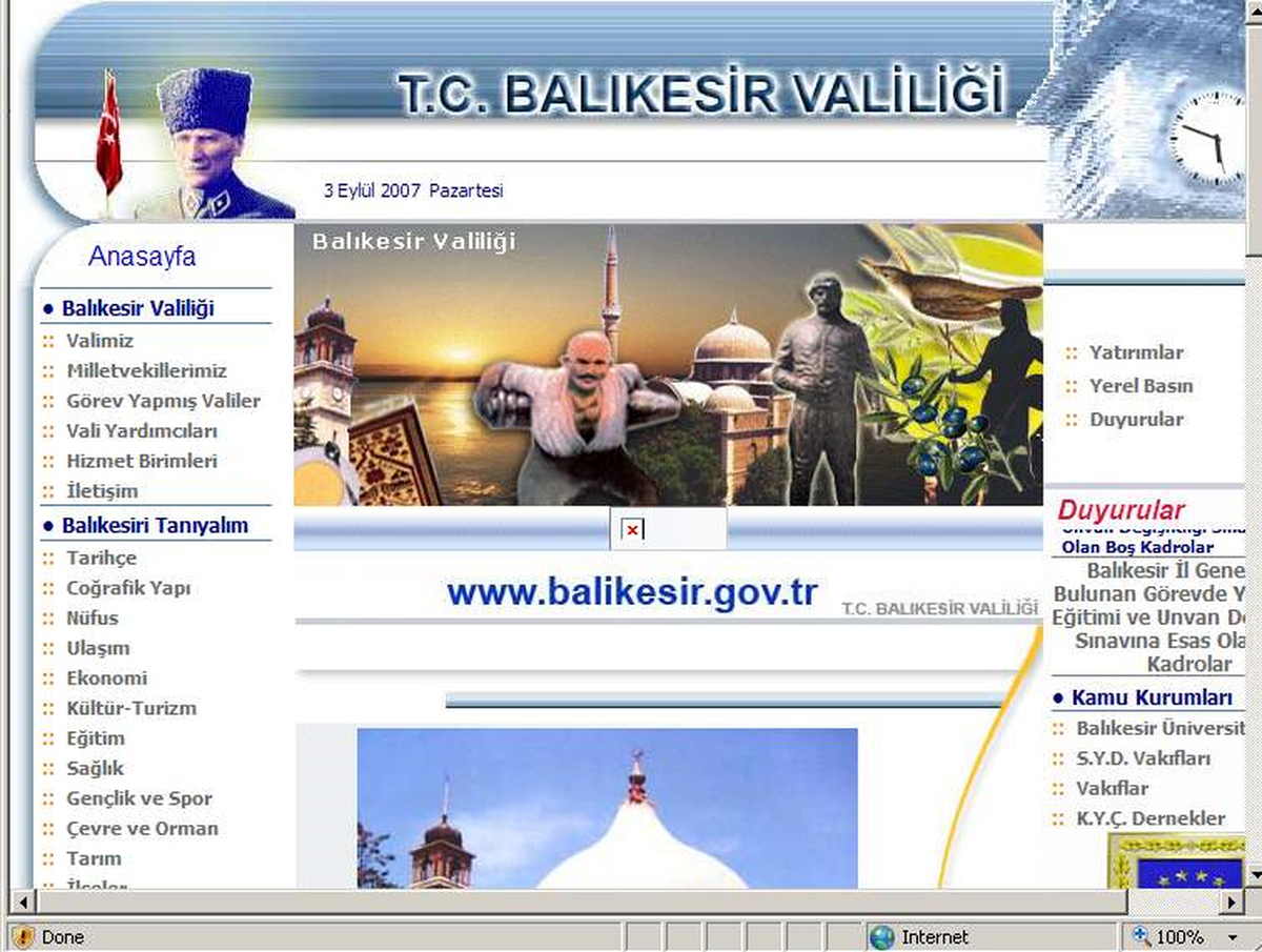 Balıkesir Valiliği'nin Resmi Sitesine Türkülü Açılış