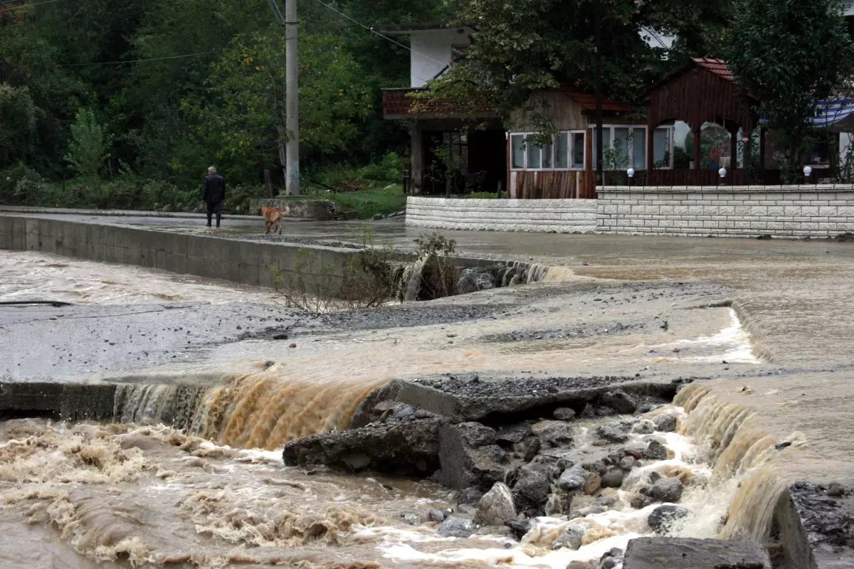 Zonguldak\'da Taşan Dere İşyerleri ve Evleri Sular Altında Bıraktı