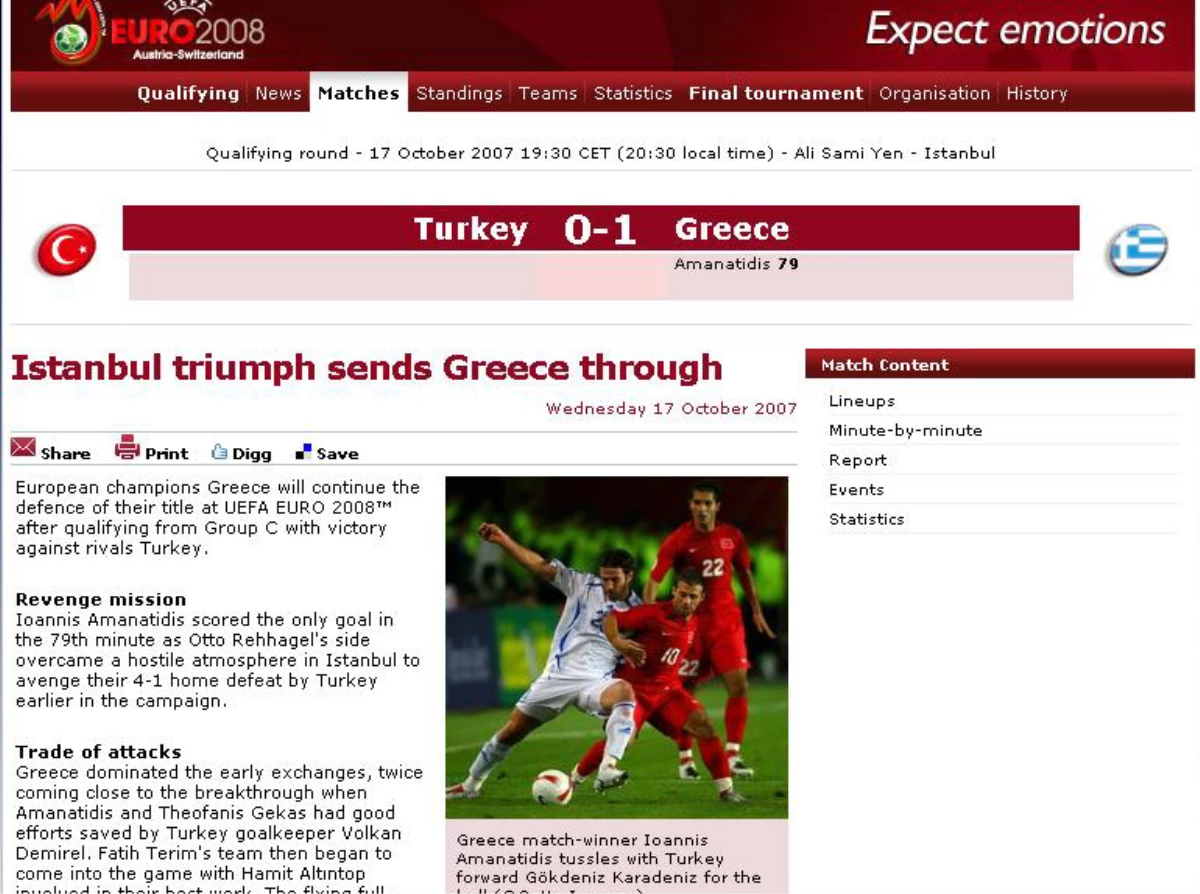 UEFA\'dan Türkiye-yunanistan Maçı Yorumu
