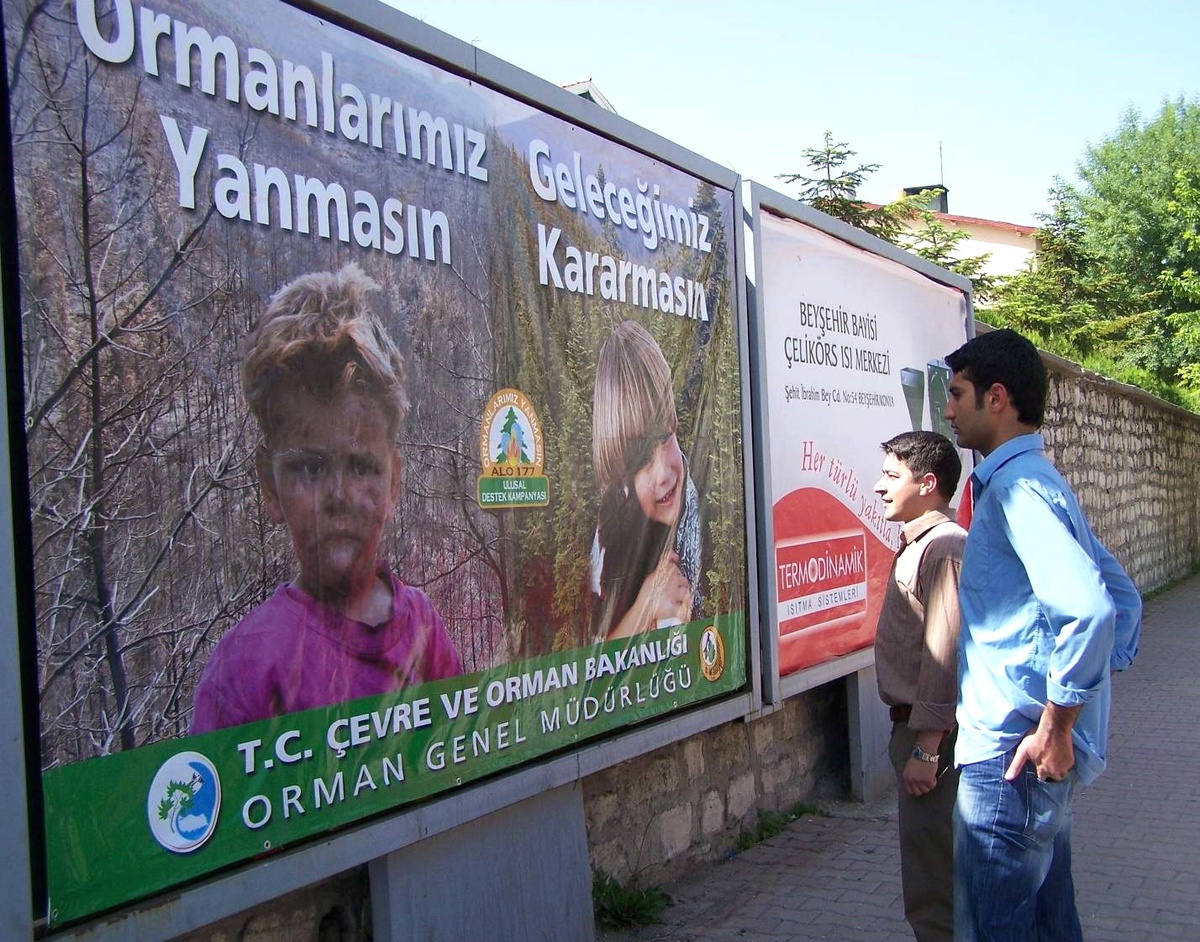 Beyşehir'de Orman Yangınlarına Bilbordlu Uyarı