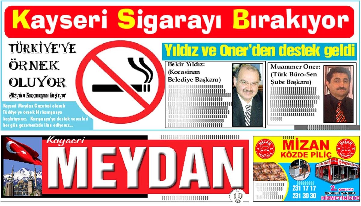 Kaysberi Sigarayı Bırakıyor, Türkiye'ye Örnek Oluyor