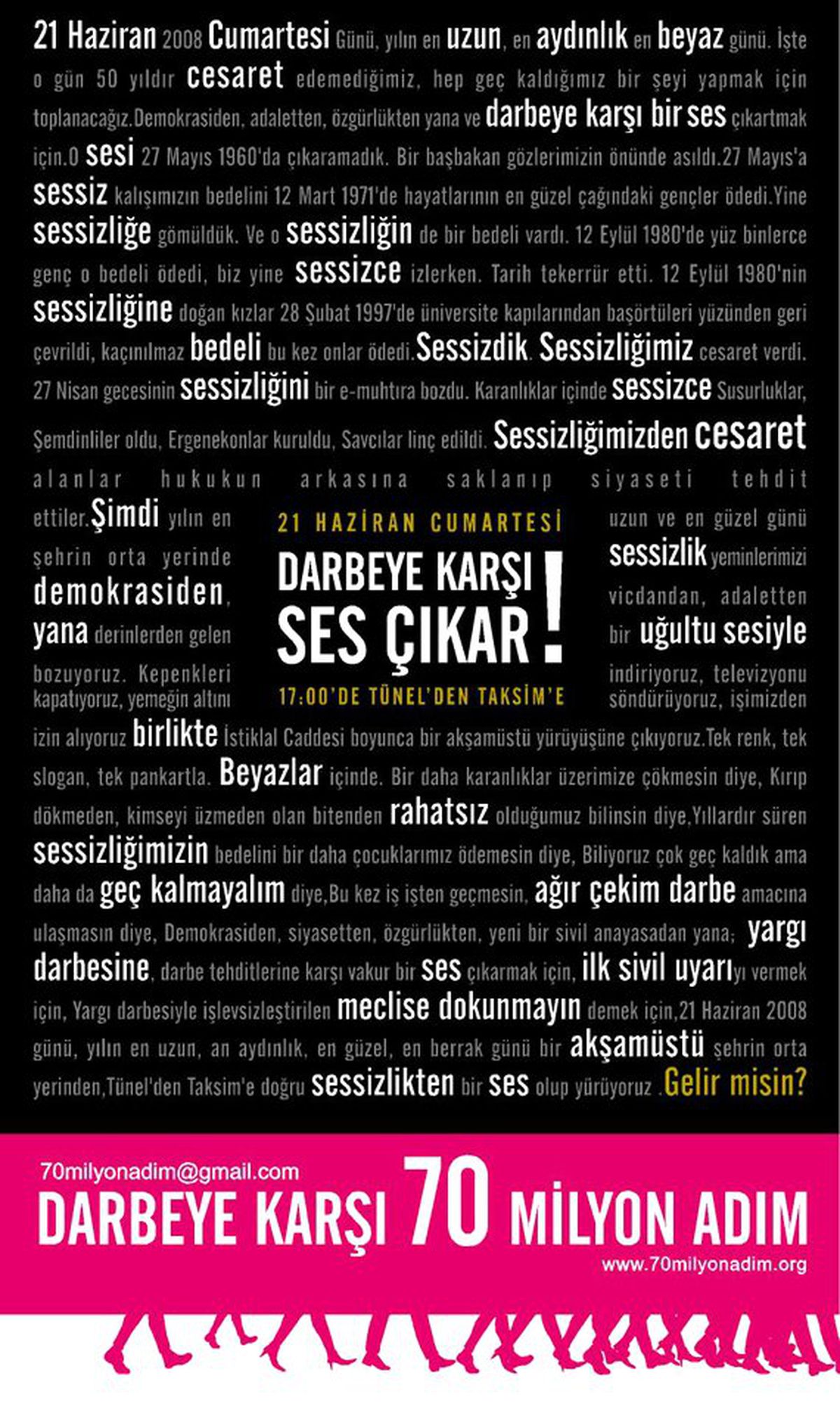 'Darbeye Karşı Ses Çıkar'acaklar
