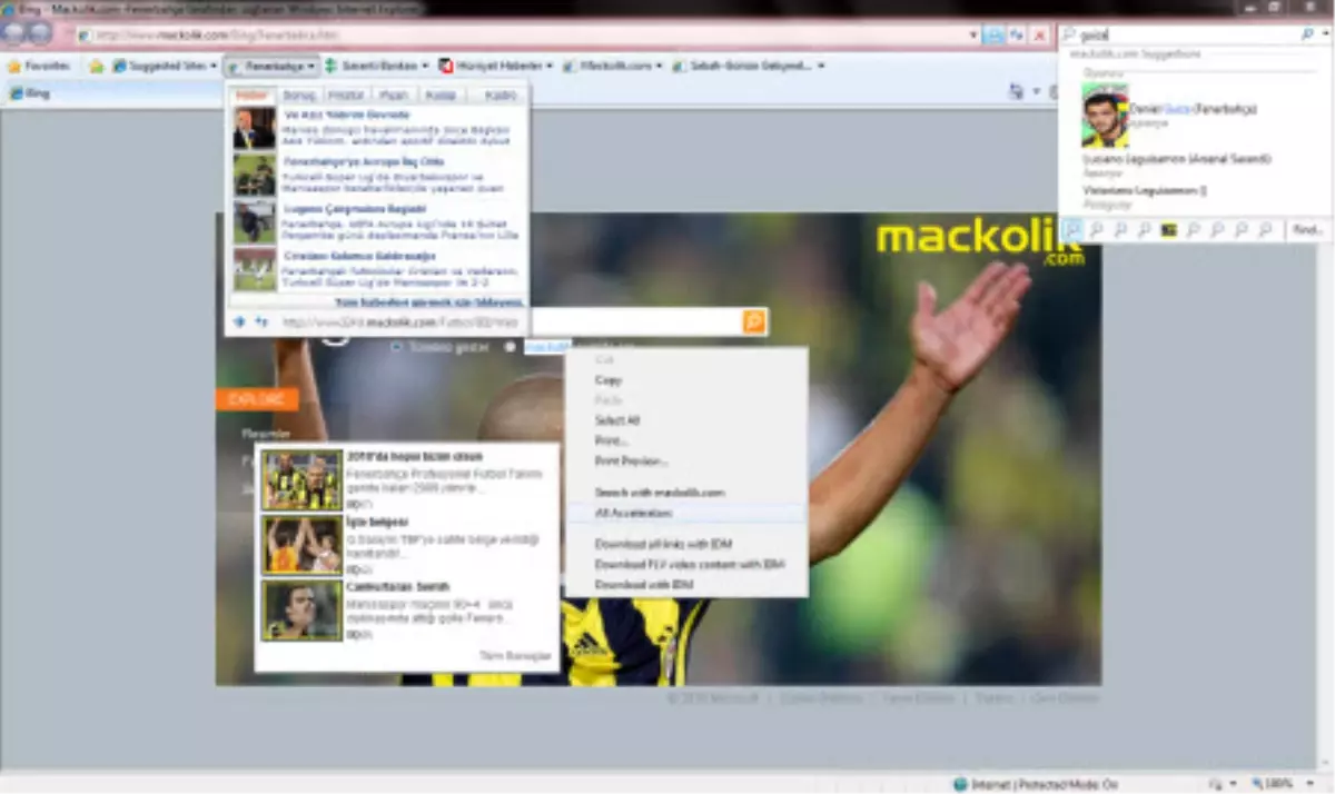 Çim Sahaların Heyecanınında Internet Explorer 8!