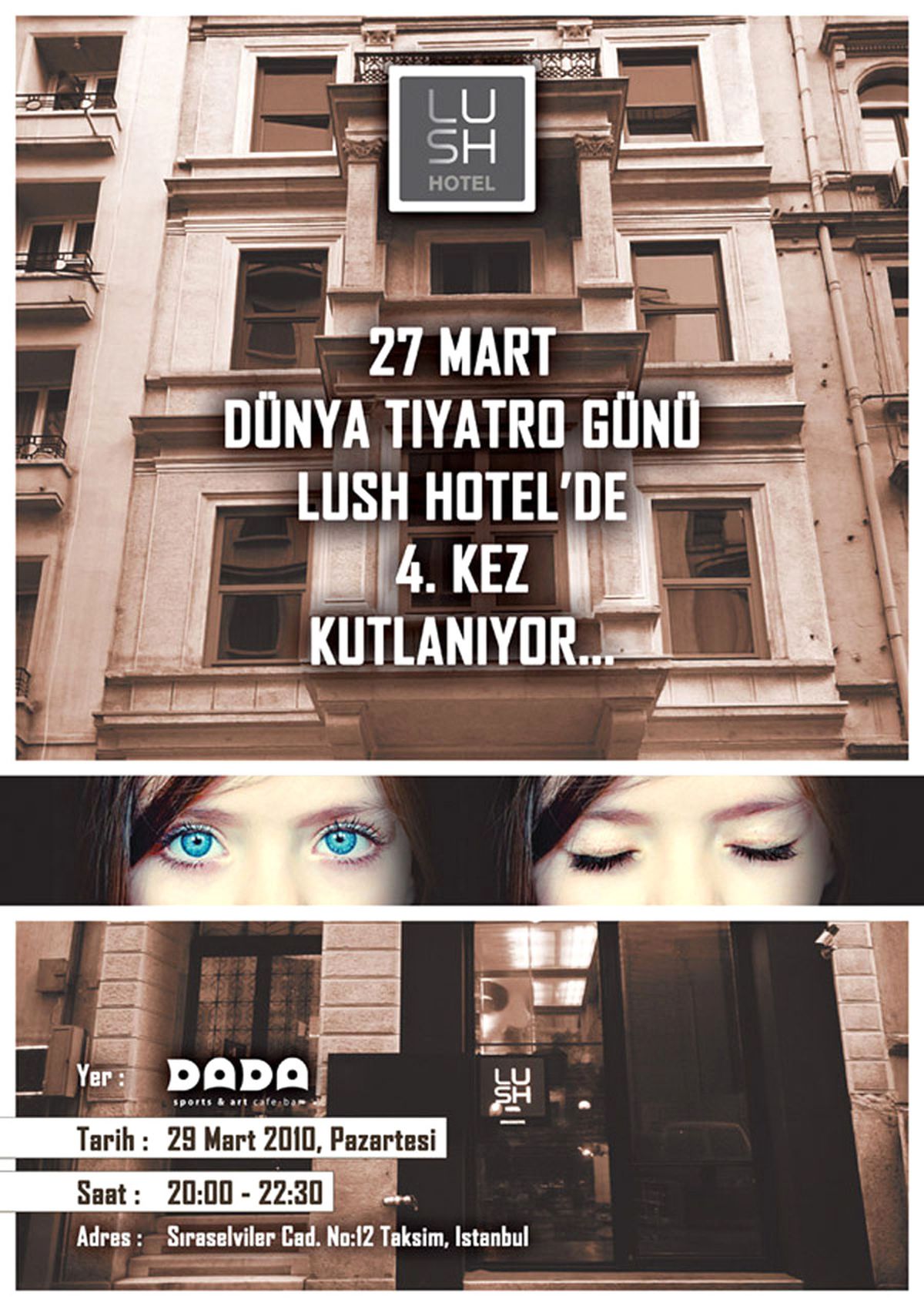 Lush Hotel, Dünya Tiyatrolar Günü'nü LuvStory İle 29 Mart'ta Kutluyor